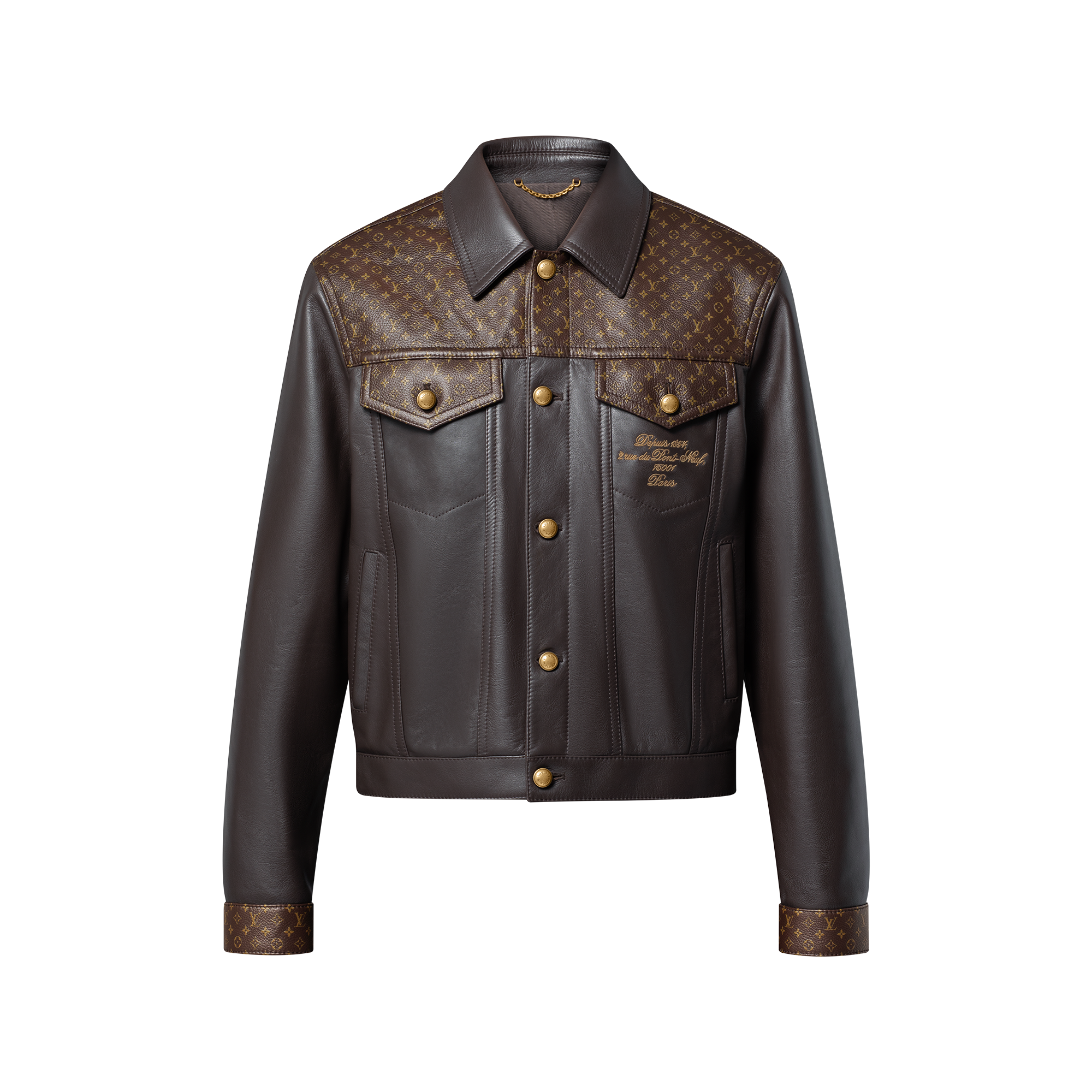 Embellished Leather Trucker Jacket - Ready-to-Wear | LOUIS VUITTON